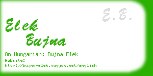 elek bujna business card